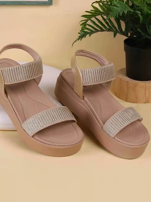 Mochi Mochi Women's Gold Sling Back Sandals Tata CLiQ sale