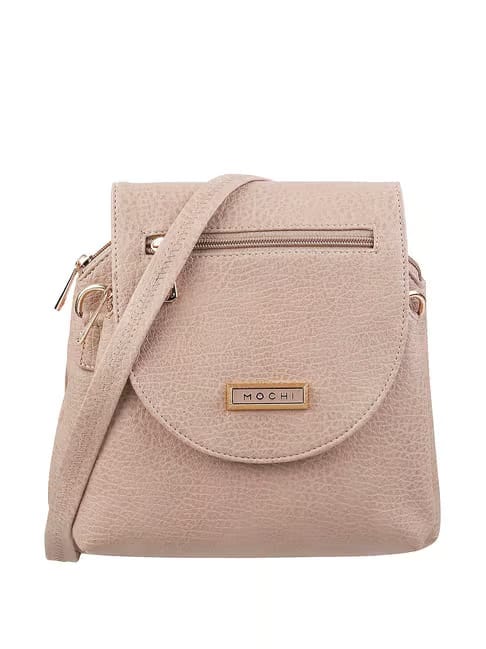 Mochi Beige Solid Medium Sling Handbag Tata CLiQ sale