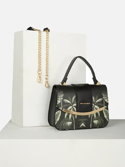 Van Heusen Black Printed Free Size Sling Handbag Tata CLiQ sale