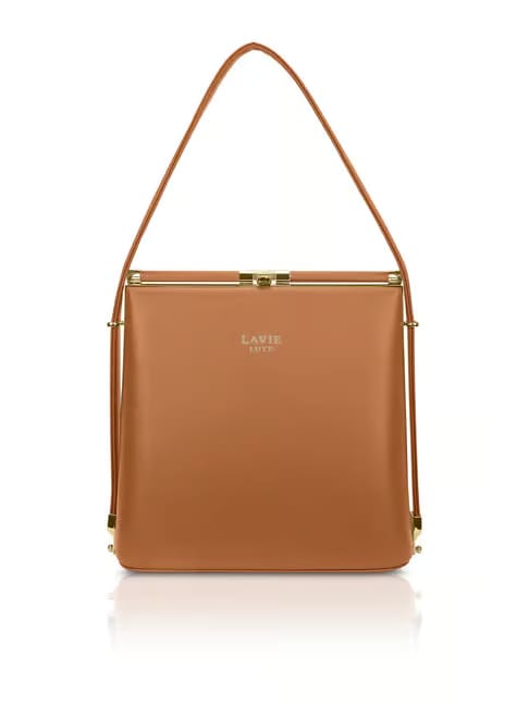 Lavie Luxe Tan Glare Frame Satchel Handbag Tata CLiQ sale