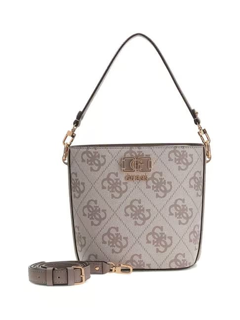 Guess Dark Taupe Karnilla Printed Bucket Bag Tata CLiQ sale