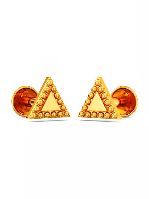 Joyalukkas 22k Yellow Gold Trigon Stud Earrings for Women Tata CLiQ sale