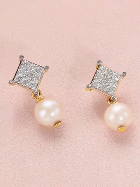 Mia by Tanishq Ivory Charm Diamond & Gold Stud Earrings Tata CLiQ sale