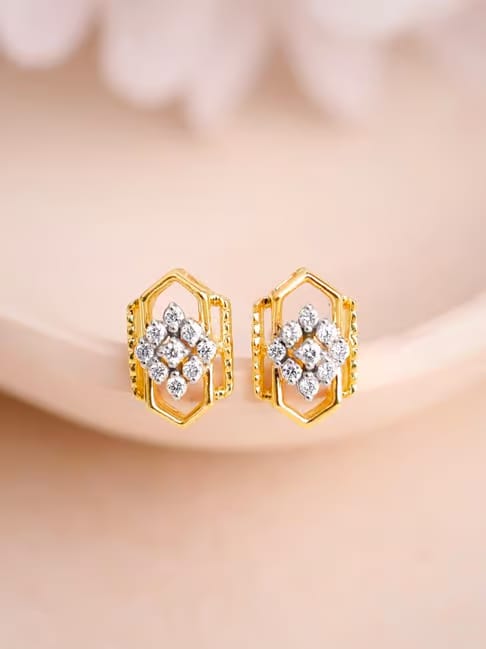 GIVA 9K Gold Aurora Kiss Lab Grown Diamond Stud Earring Tata CLiQ sale