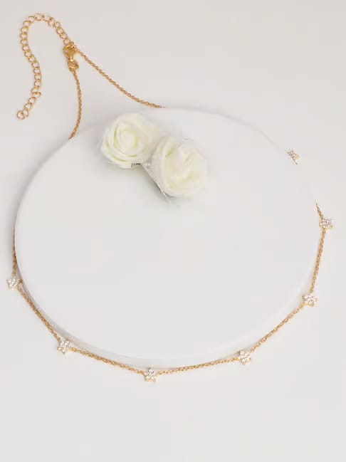 GIVA Anushka's 92.5 Sterling Silver Golden Star Constellation Necklace for Women Tata CLiQ sale