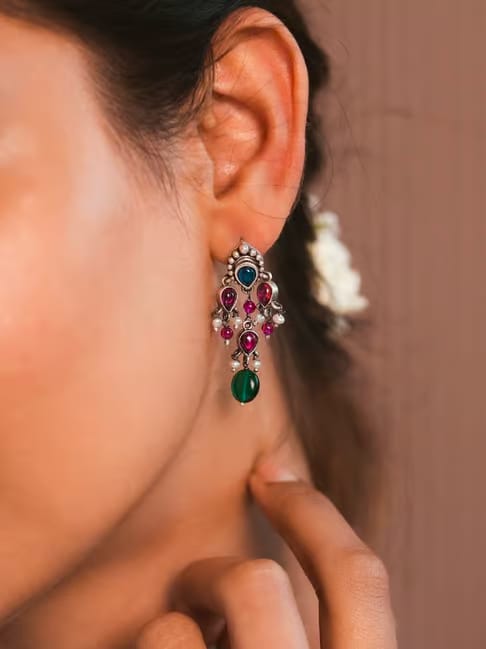 Shaya 92.5 Sterling Silver Feeling Porlu Earrings for Women Tata CLiQ sale