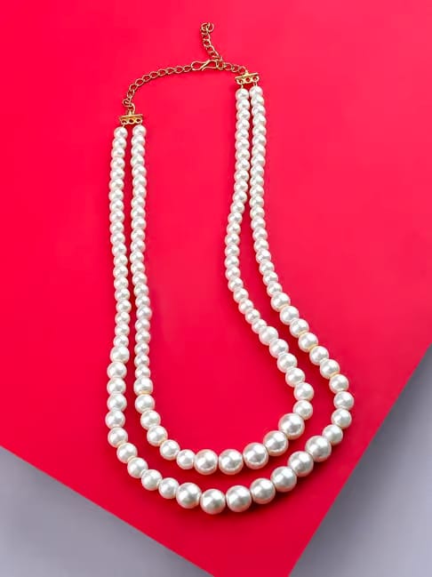 Zaveri Pearls Gold Tone Fusion Wear Layered Pearls Necklace-ZPFK10426 Tata CLiQ sale