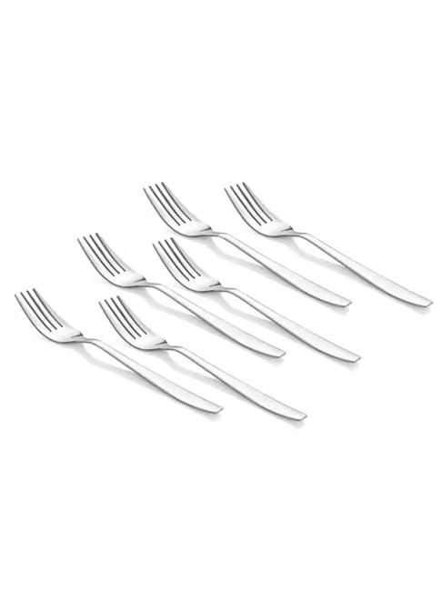 FnS Rio Silver Stainless Steel Dinner Fork - Set of 6 Tata CLiQ sale