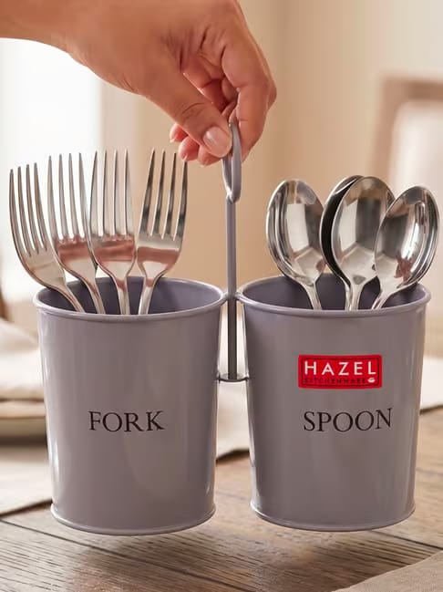HAZEL Grey Cutlery Holder 2 Section Tata CLiQ sale