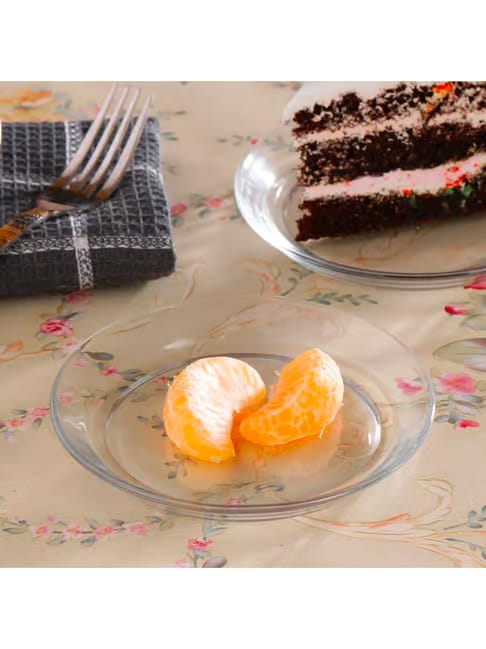 Duralex 'Lys' Transparent Glass 13.5 cm Club Plate - Set of 6 Tata CLiQ sale