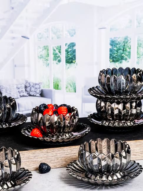 ROXX Grey Glass Eva Serving Bowl - Set of 12 (260 ml) Tata CLiQ sale