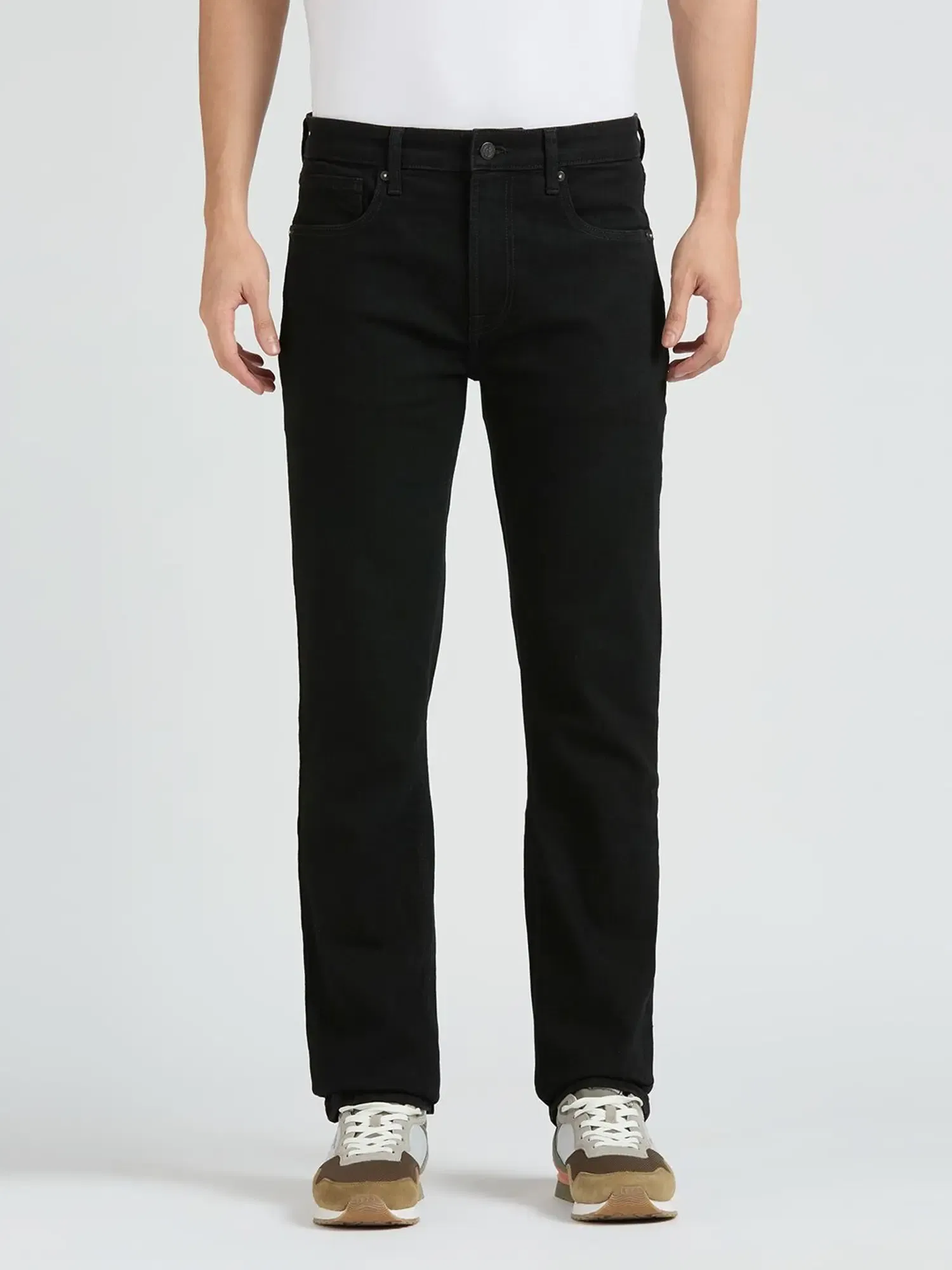 Pepe Jeans Jet Black Regular Fit Jeans Tata CLiQ sale