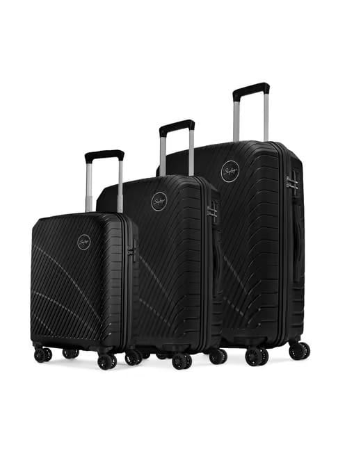 Skybags Black Streax Large Hard-Sided Checked Luggage Tata CLiQ sale