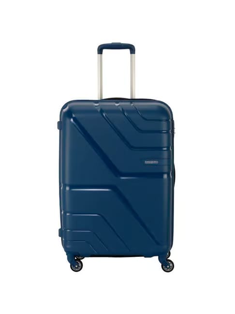 American Tourister Marine Blue Textured Hard Medium Trolley Tata CLiQ sale