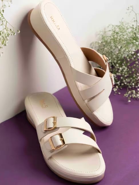Inc.5 Women's Cream Comfort Double Strap Flats Tata CLiQ sale