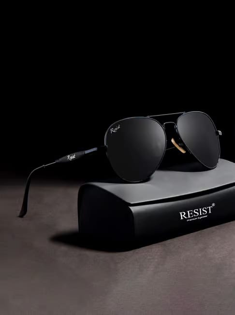 Resist Eyewear Resist Eyewear Black Aviator Unisex Sunglasses Tata CLiQ sale
