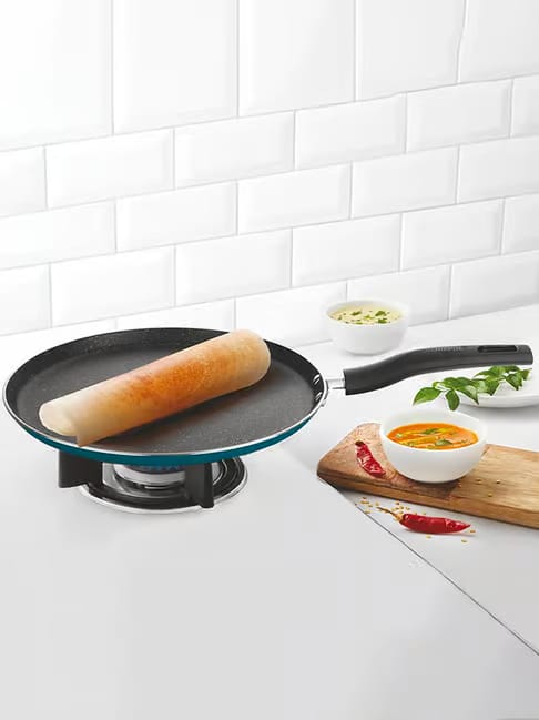 Borosil Aluminium 25 cm Induction Non-Stick Tawa with Wood-Finish Handle Tata CLiQ sale