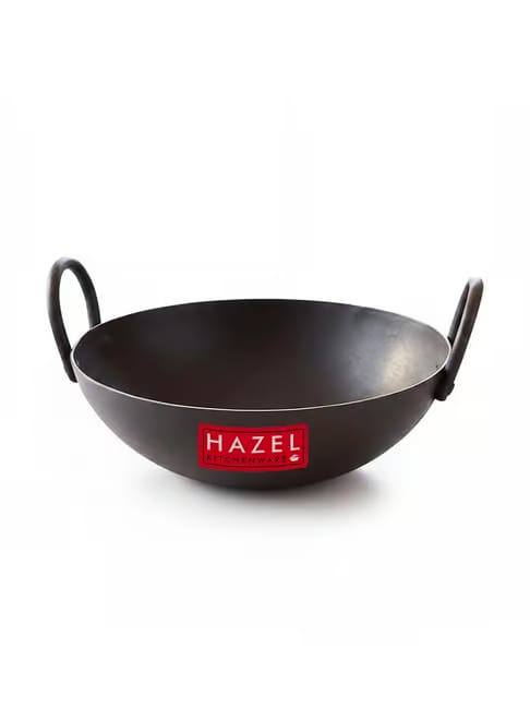 HAZEL Black Iron Kadhai with Black Handle, 26 cm, 2.3 Litre Tata CLiQ sale