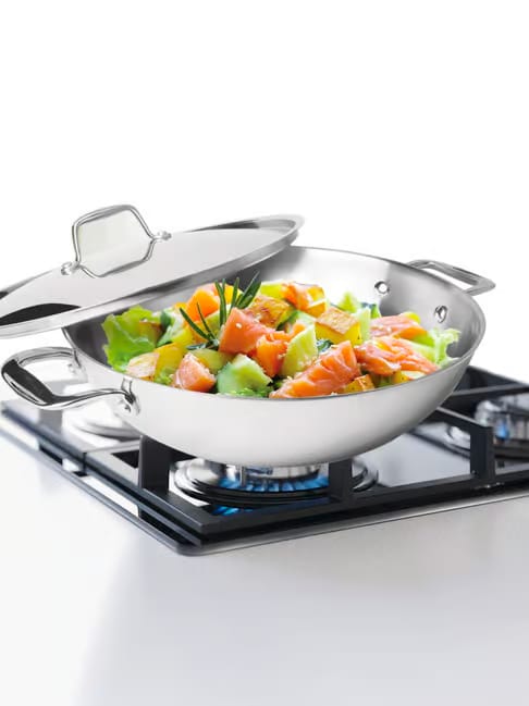 Milton Silver Stainless Steel Triply Kadhai with Lid, 1600 ml Tata CLiQ sale