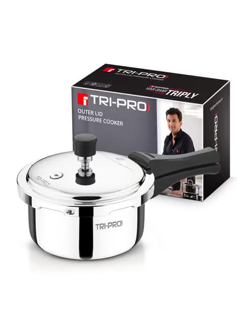 Bergner Tripro Triply Outer Lid Pressure Cooker, 2 Litres Tata CLiQ sale