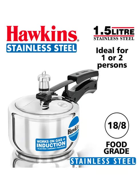 Hawkins Stainless Steel Pressure Cooker, 1.5 L Tata CLiQ sale