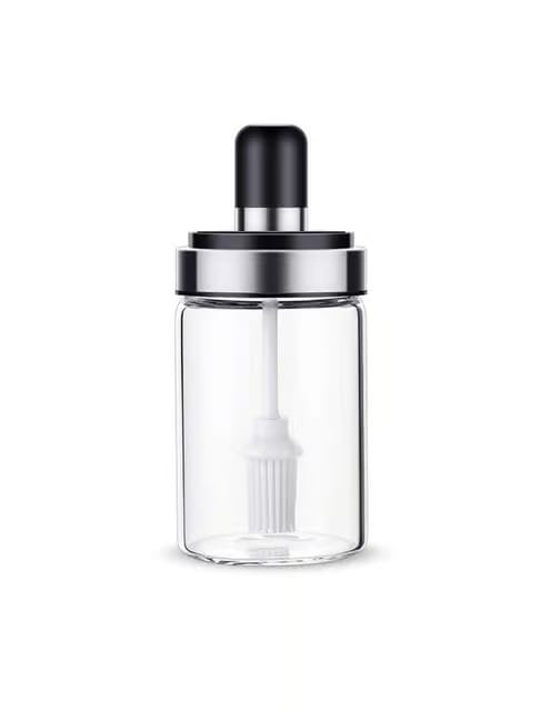 Femora Borosilicate Glass Oil Pourer with Brush, 250 ml Tata CLiQ sale