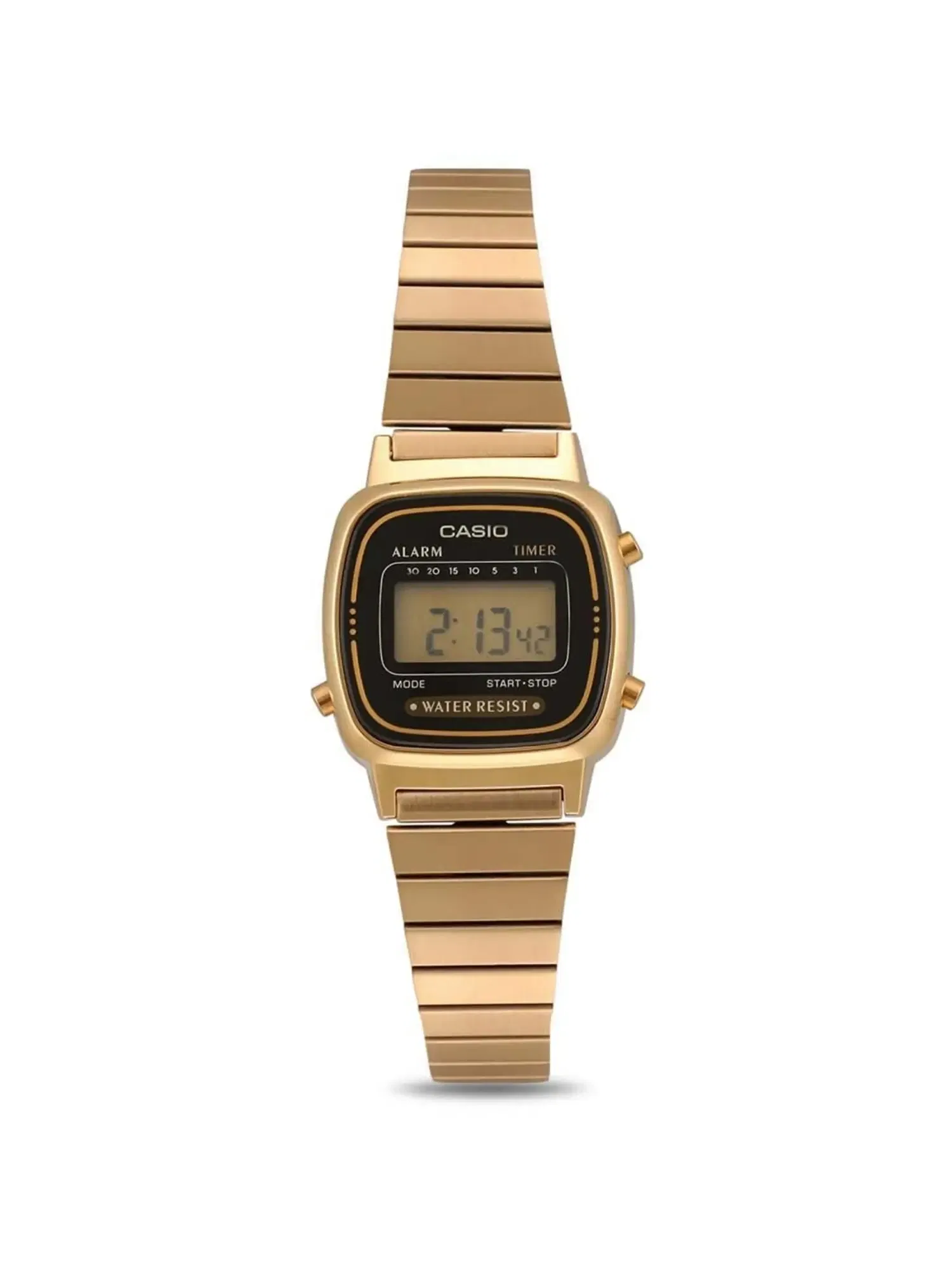 Casio Vintage LA670WGA-1DF Black Digital Dial Gold Strap Watch Tata CLiQ sale