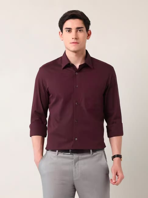 AD by Arvind Maroon Regular Fit Shirt Tata CLiQ sale