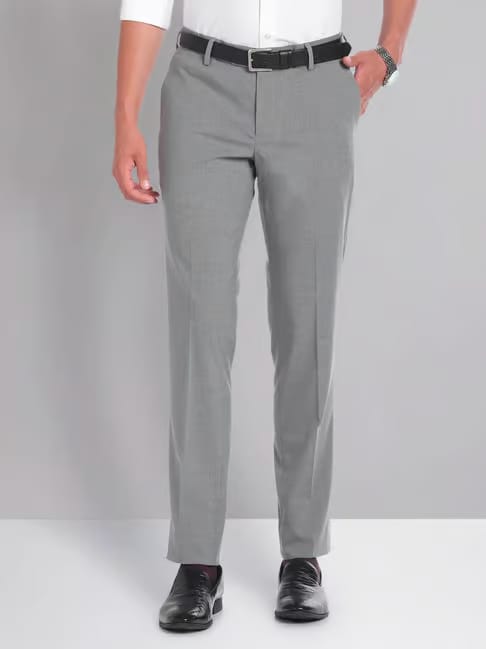 AD by Arvind Grey Slim Fit Trousers Tata CLiQ sale