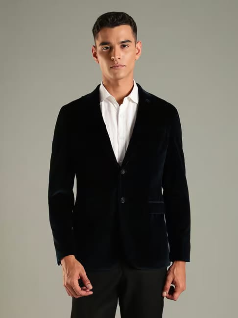 Tommy Hilfiger Navy Cotton Regular Fit Blazer Tata CLiQ sale