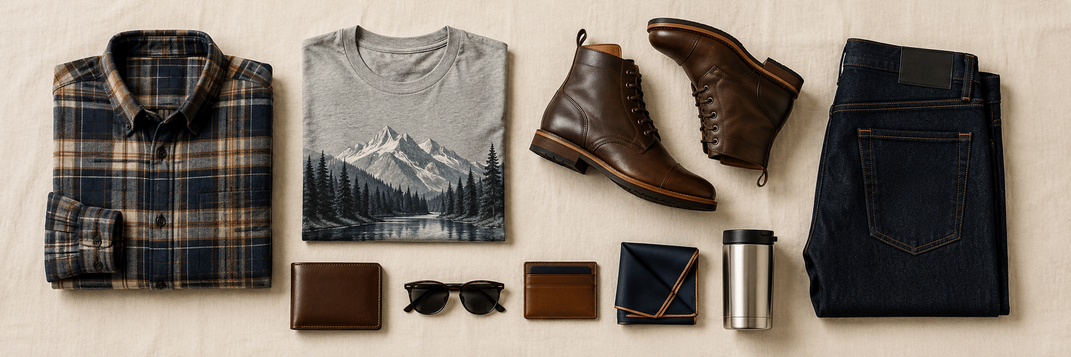 The Bear House India — Rugged Menswear Flat Lay June 2026