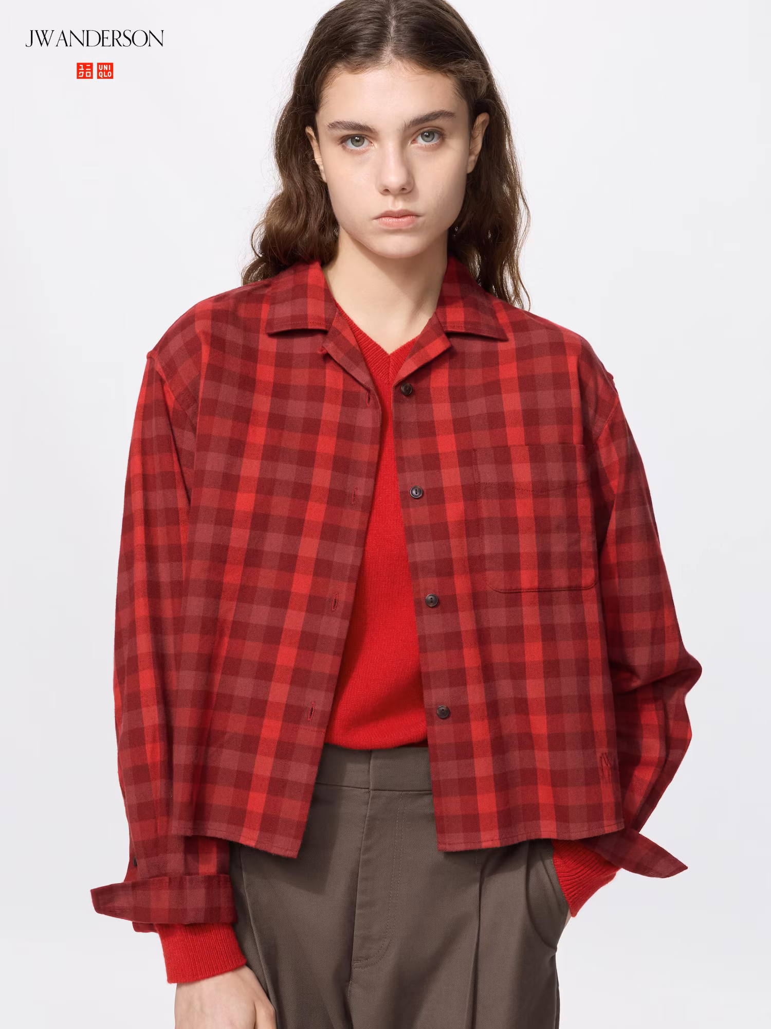 Flannel Boxy Shirt Long Sleeve Uniqlo sale
