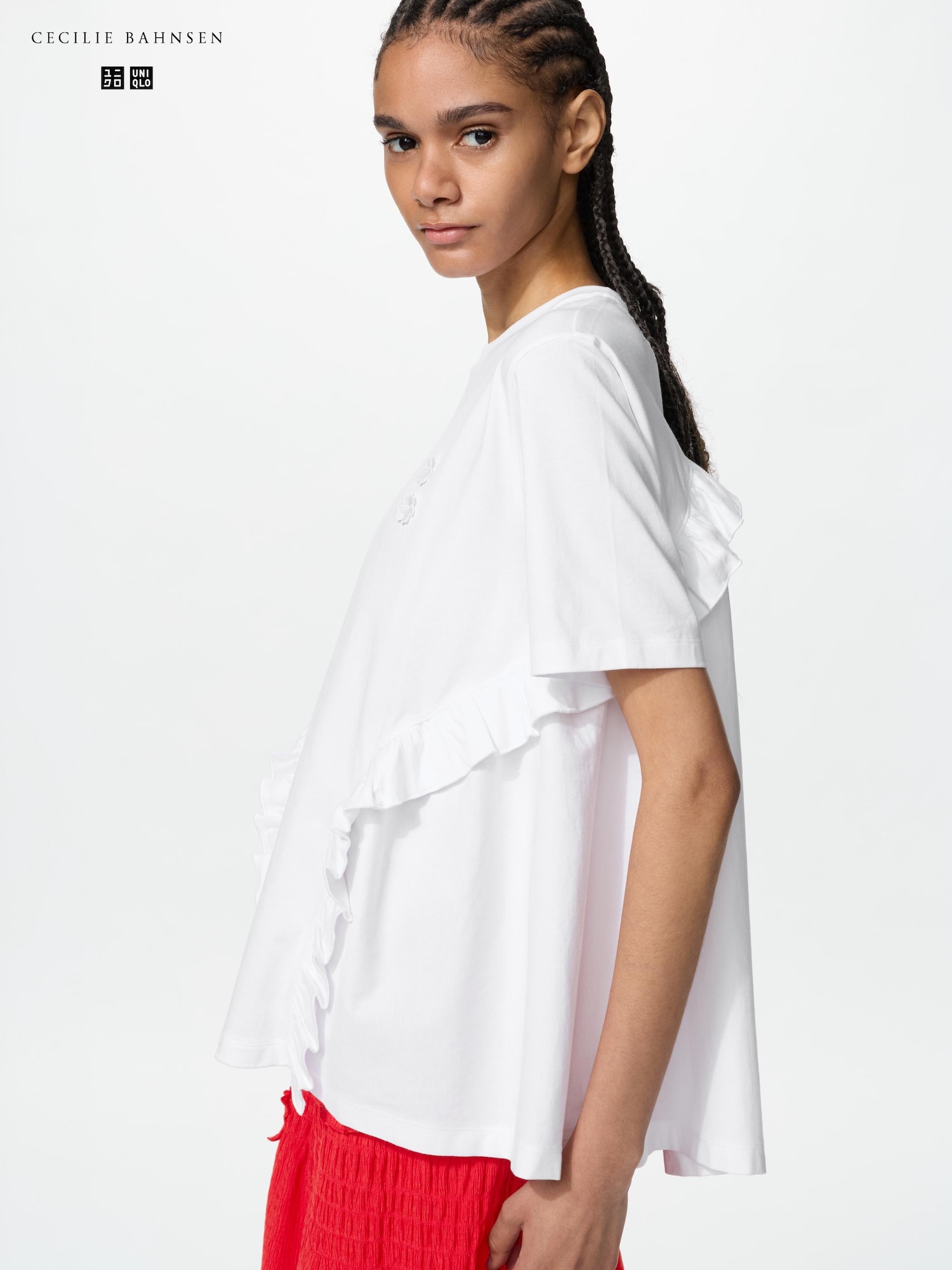 Uniqlo Women Frill T-Shirt Uniqlo sale