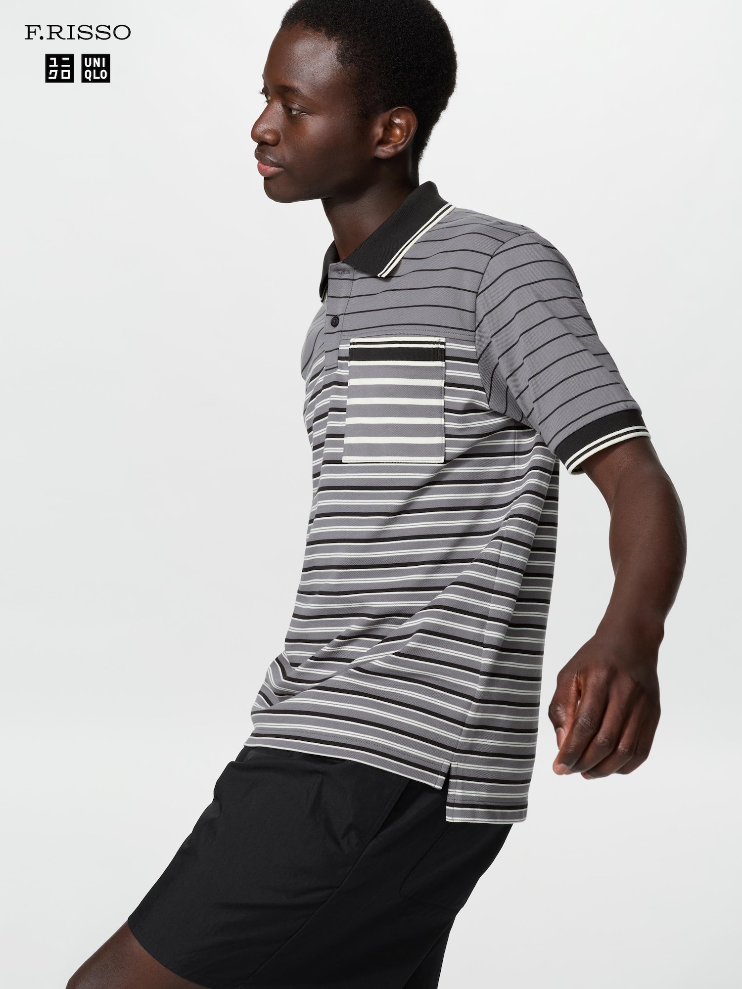Uniqlo Dry Pique Slim Fit Striped Polo Shirt Uniqlo sale