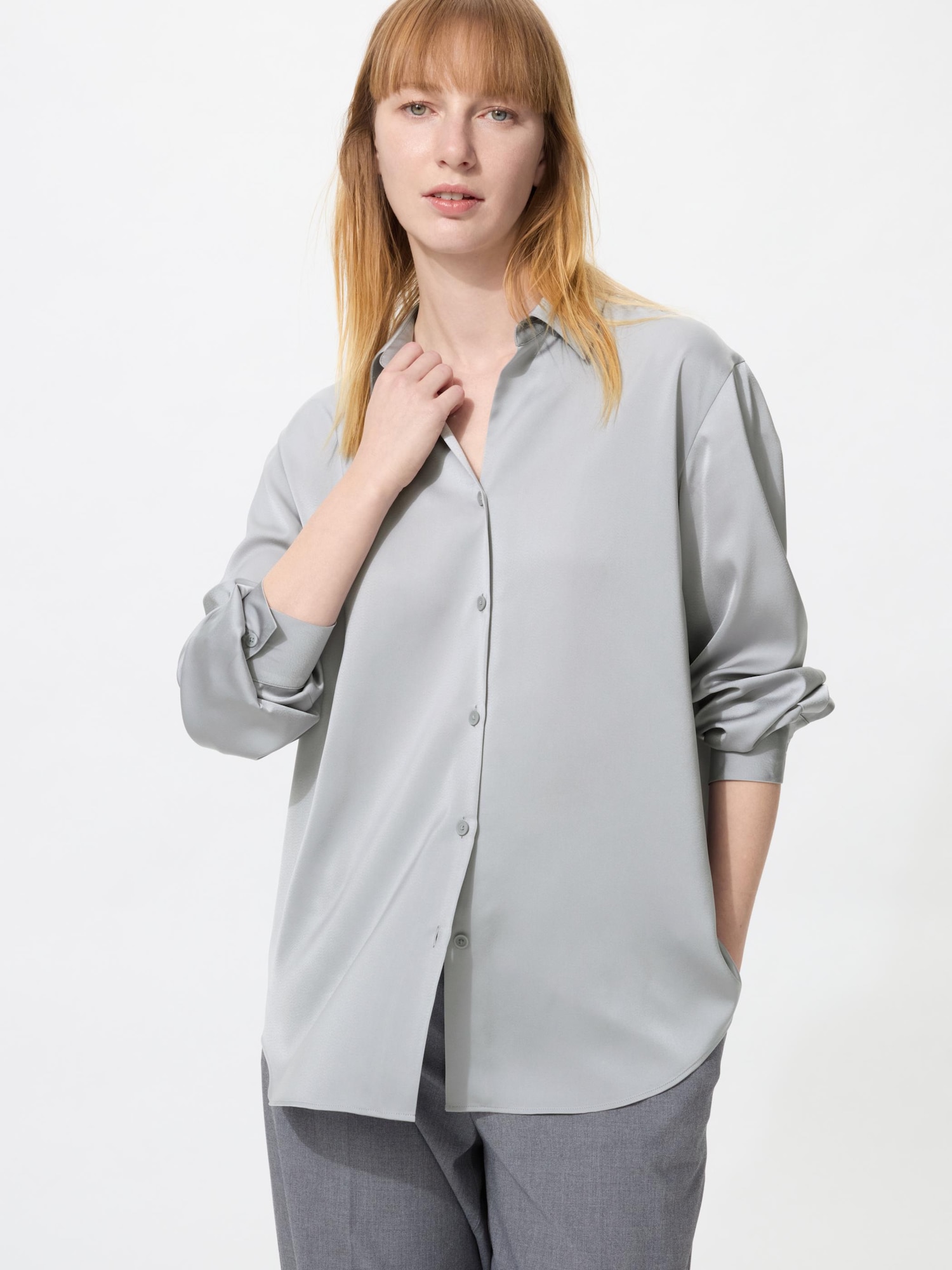 Uniqlo Women Satin Blouse Uniqlo sale