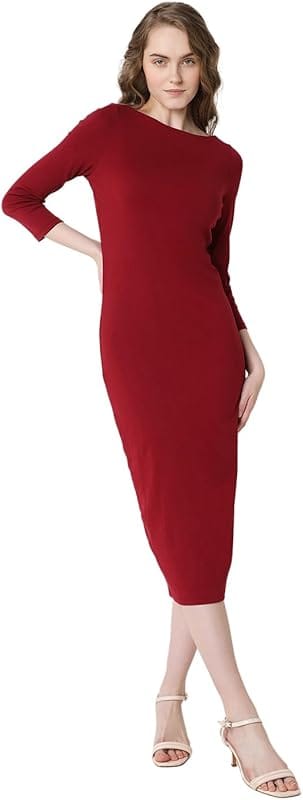 Vero Moda Ribbed Bodycon Midi Dress