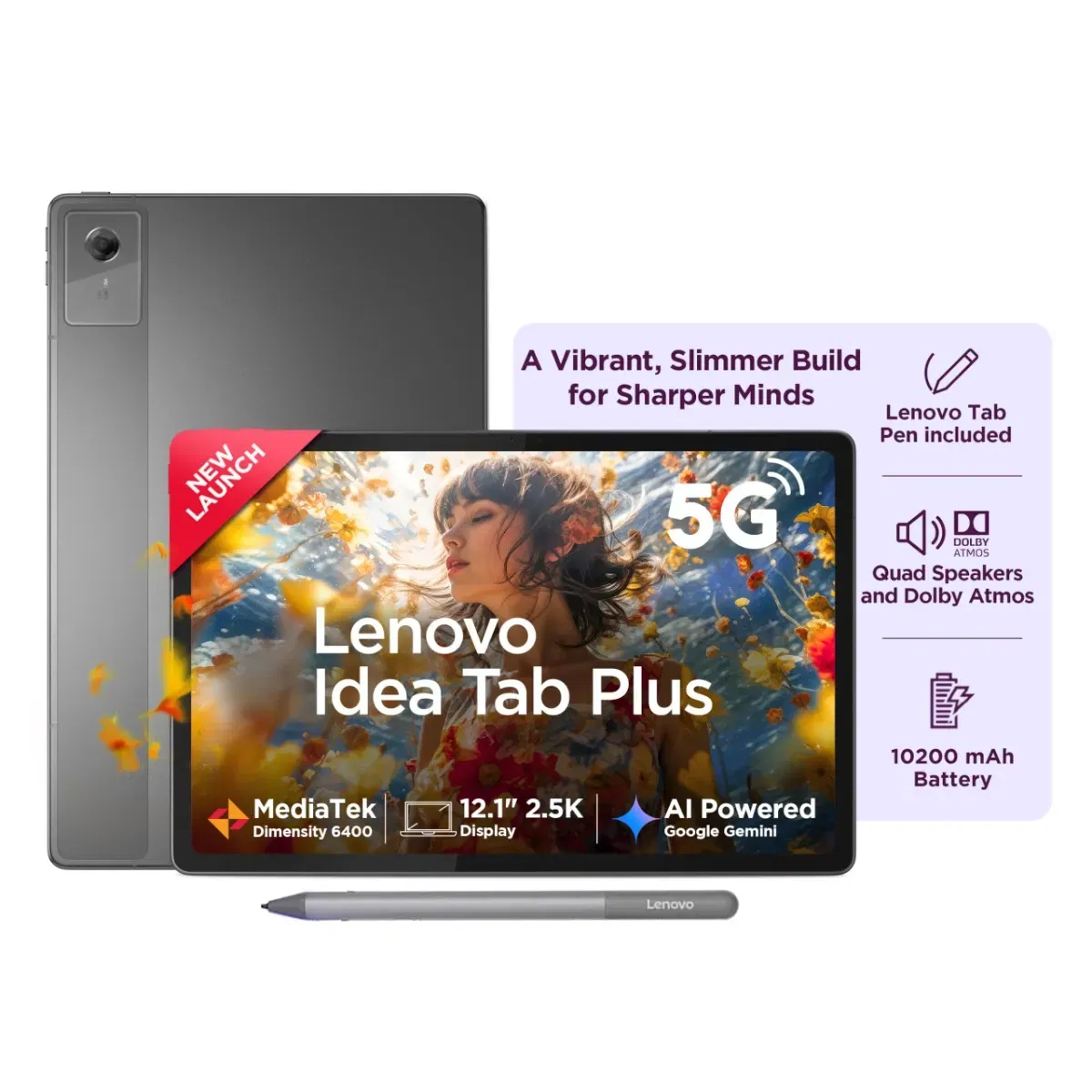 Lenovo Idea Tab Plus with Pen 12.1 Inch (30.7 cm) 2.5K Touch Display/ MediaTek Dimensity 6400/ 12GB RAM + 256G Vijay Sales sale