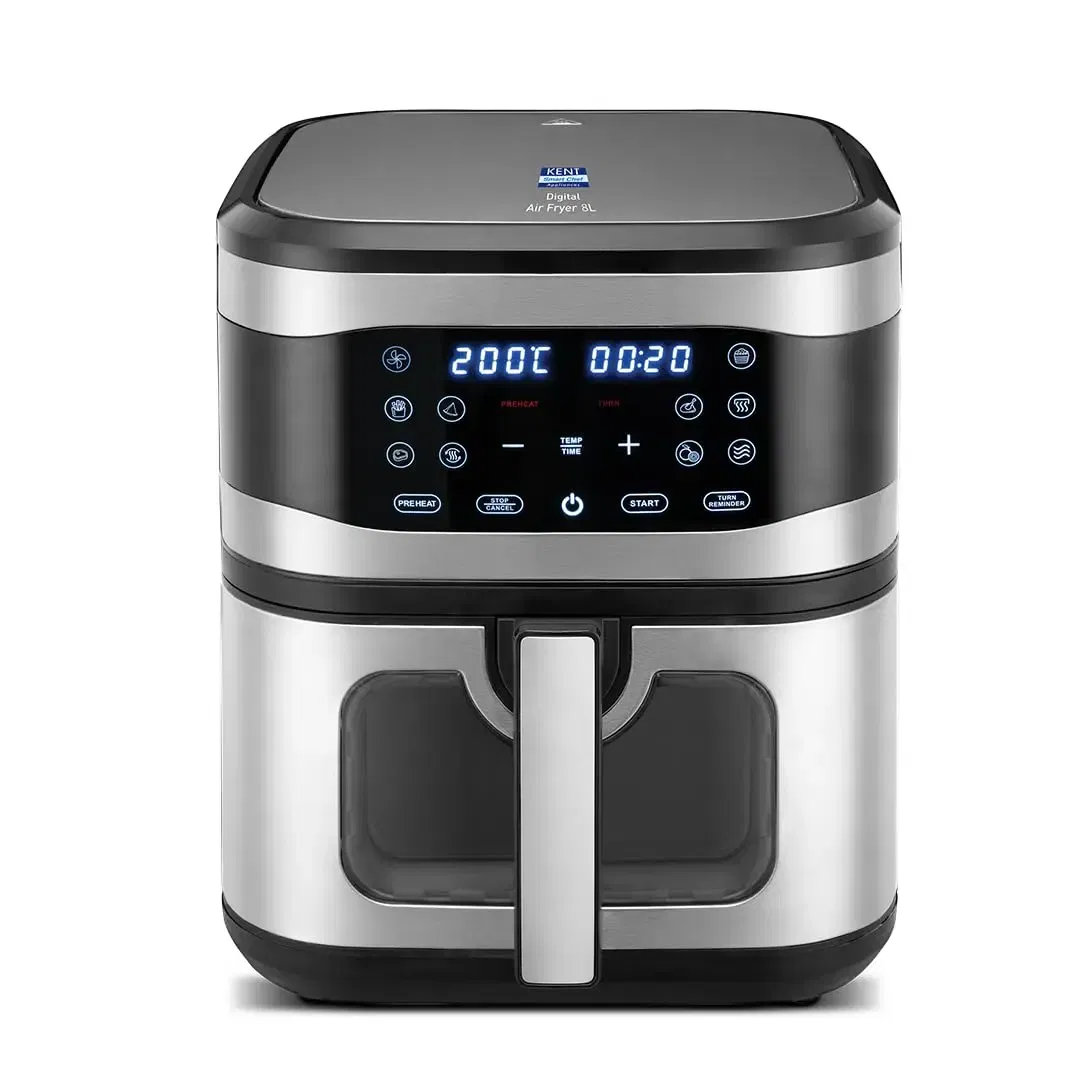 KENT Digital Air Fryer 8L 1700W 7 Preset Menu Touch Control Glass Window with Light Silver Vijay Sales sale
