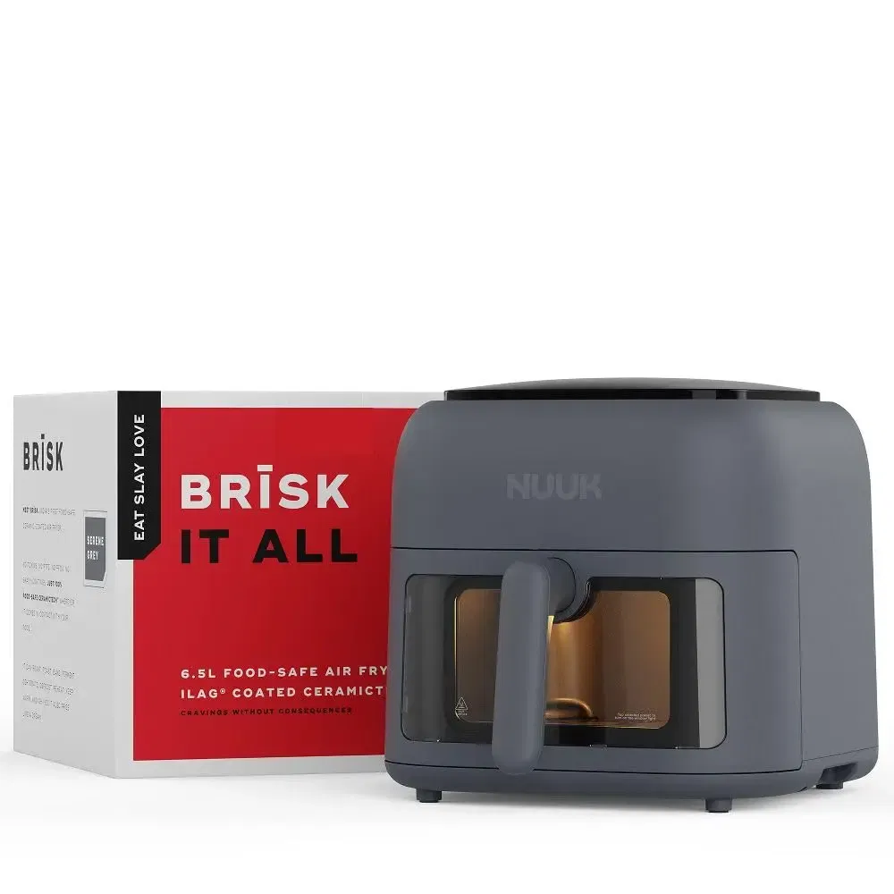 NUUK BRĪSK 6.5L Ceramic Air Fryer 100% Toxin-Free ILAG® CeramicTech™ No PTFE, PFAS, PFOA & Microplas Vijay Sales sale