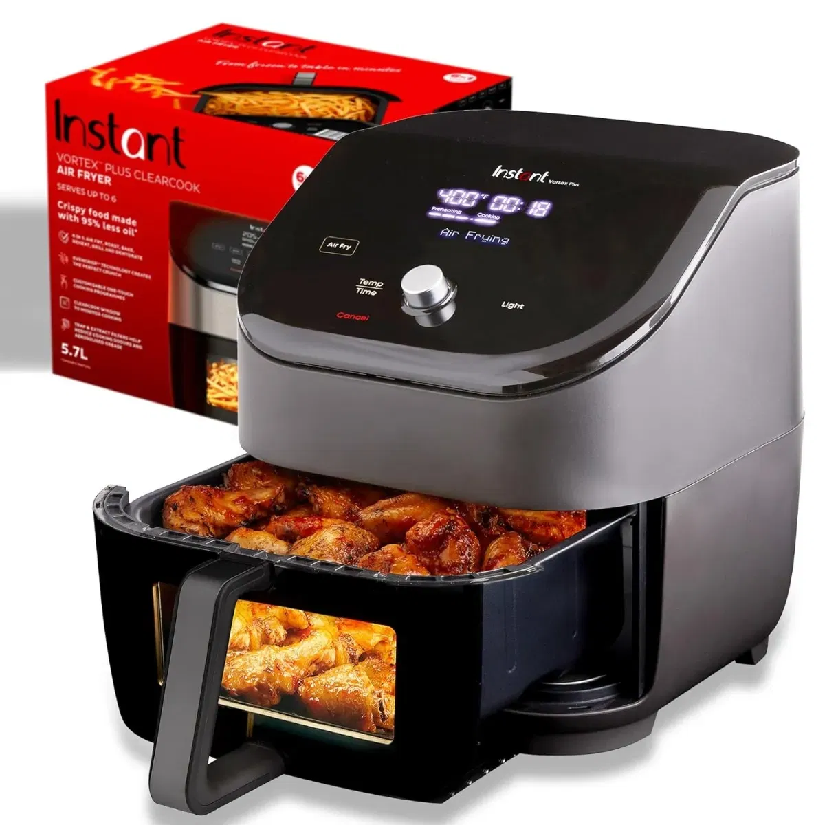 Instant Vortex Plus 6L Air Fryer 6-in-1 EvenCrisp Technology Touch Control 1500W PFOA & BPA Free Vijay Sales sale