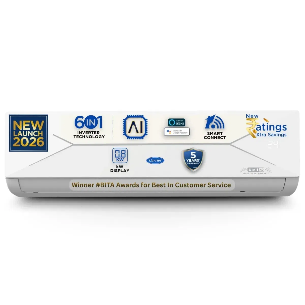 Carrier 1.5 Ton 3 Star Flexicool 6-in-1 Convertible Inverter Split AC Vijay Sales sale