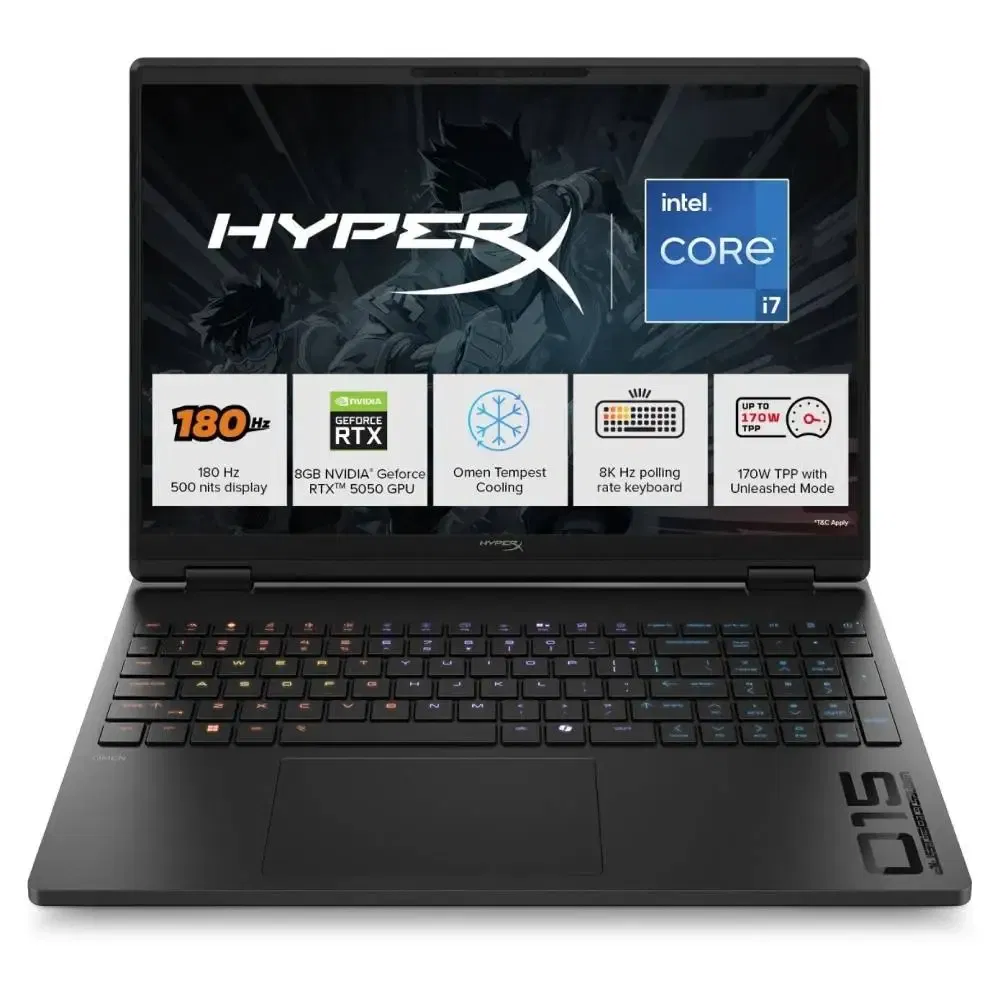 HP HyperX OMEN Gaming Laptop (Intel Core i7/ 24GB RAM/ 1TB SSD/ 15.3 Inch (38.86 cm) diagonal 2.5K Display/ 8GB-NVIDIA GeForce RTX 5050 Graphics/ Windows 11/ MS-Office) 15-ga0028TX Vijay Sales sale