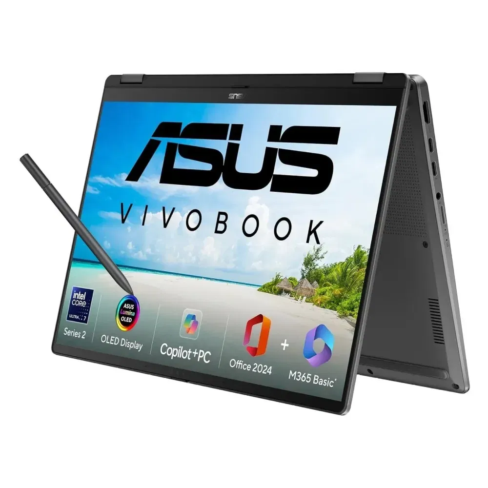 Asus Vivobook 14 Flip 2in1 Laptop (Intel Core Ultra 7/ 16GB RAM/ 512GB SSD/ 14 Inch (35.56 cm) FHD+ OLED Touchscreen Display/ Intel Arc Graphics/ Windows 11/ MS-Office/ Copilot+ PC) TP3407SA-SG184WS Vijay Sales sale
