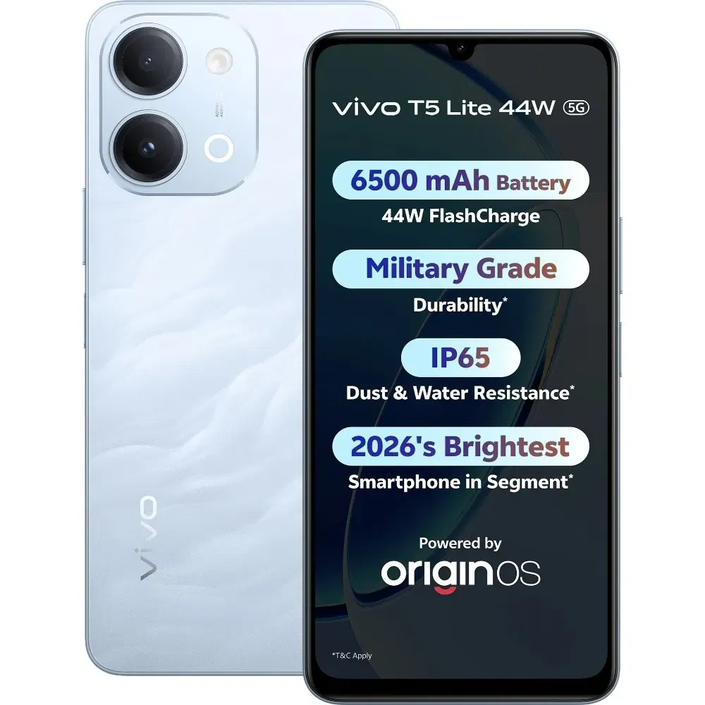 vivo T5 Lite 5G, 6GB RAM, 128GB Storage, Dimensity 6300, 6500mAh Battery Vijay Sales sale