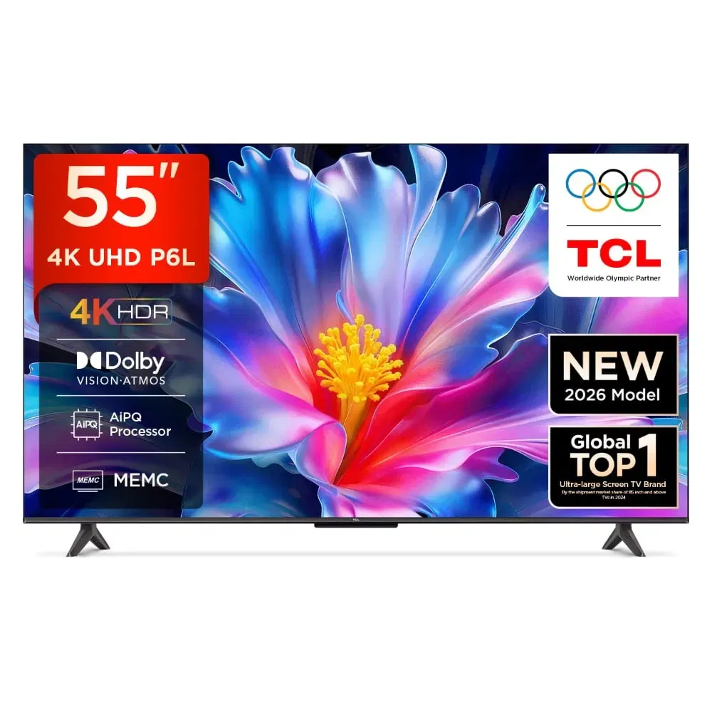 TCL P6L 139 cm (55 Inch) 4K HDR Smart Google TV with Dolby Audio Vijay Sales sale