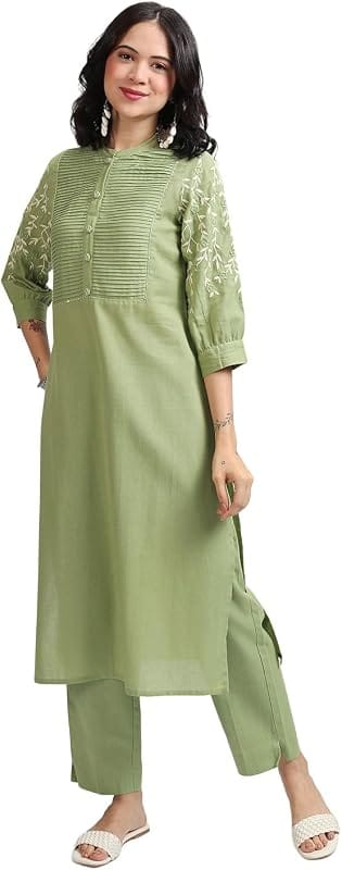 Vishudh Sequin Kurta Set Green