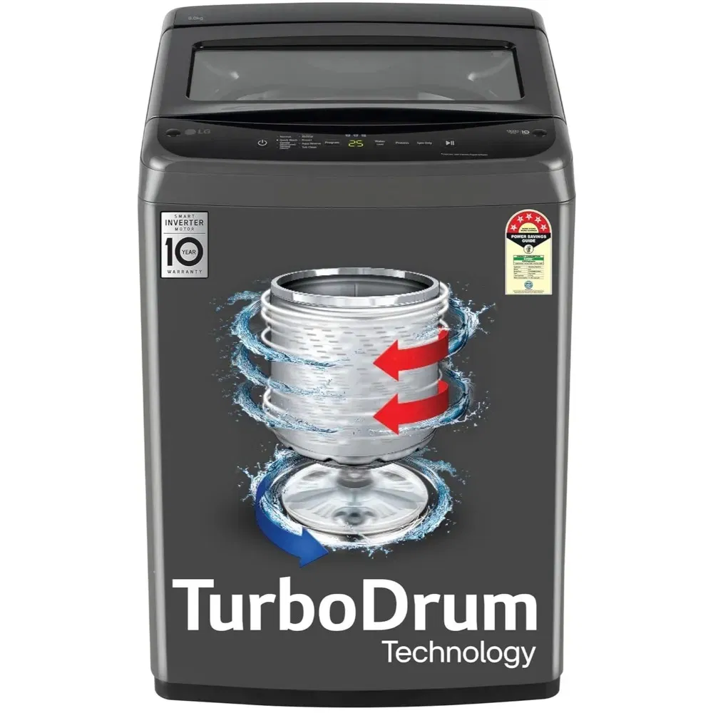 LG 8 Kg Fully Automatic Top Load Washing Machine with TurboDrum Vijay Sales sale