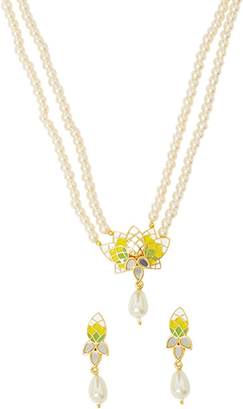 Voylla Gold-Plated White Pearl Choker Necklace