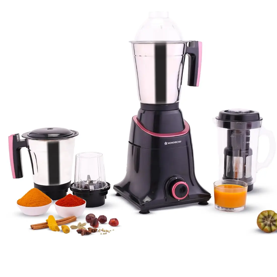 Wonderchef Select 750W Mixer Grinder | 4 Jars | Heavy-Duty Motor | Energy Efficient | Black Vijay Sales sale