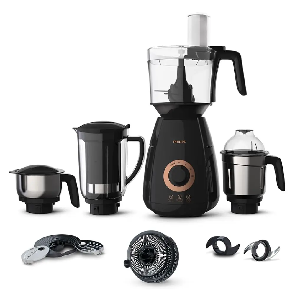 Philips HL7707/01 3-in-1 Mixer Grinder with Juicer & Food Processor | 750W | 4 Jars | Black Vijay Sales sale